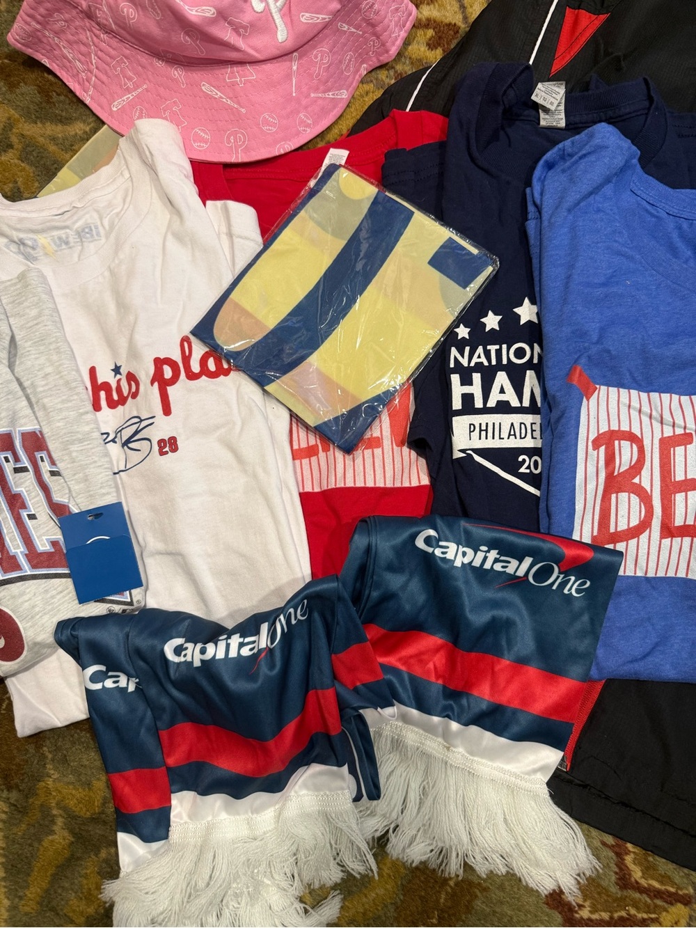 Big pile set items for baseball fans